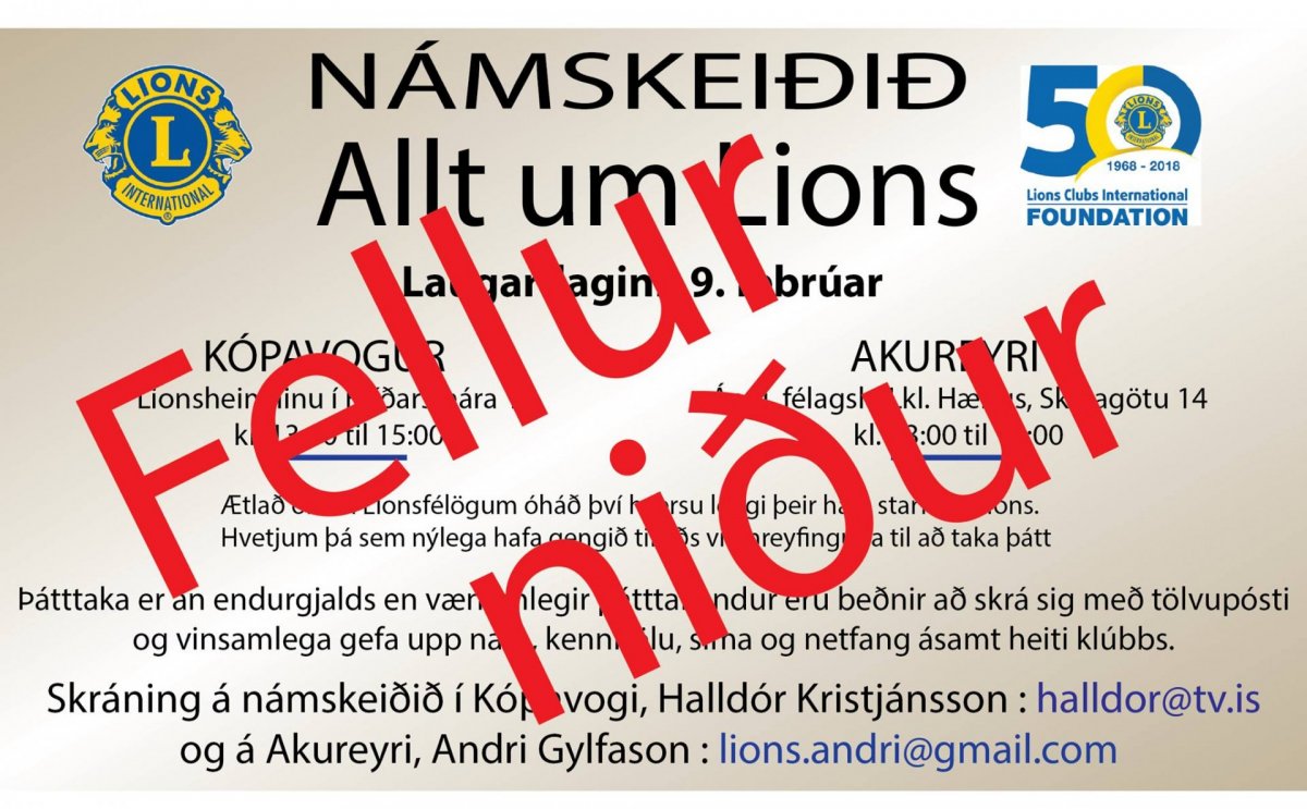 Allt um Lions í Reykjavík og á Akureyri