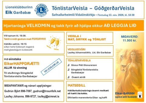 Tónlistar- og góðgerðarveisla