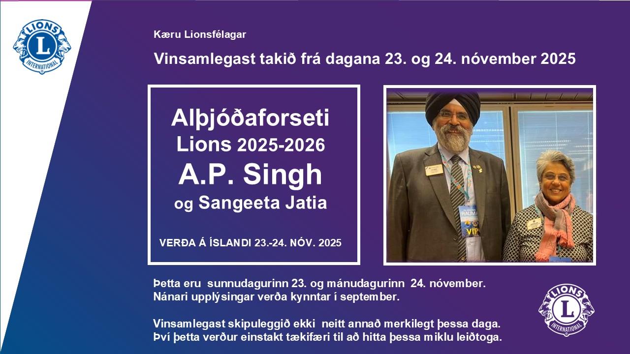 Alþjóðaforseti A.P. Singh