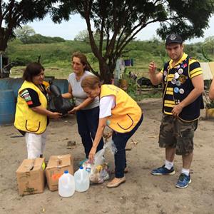 Hjálparstarf Lions í Ecuador eftir jarðskjálfta 2016