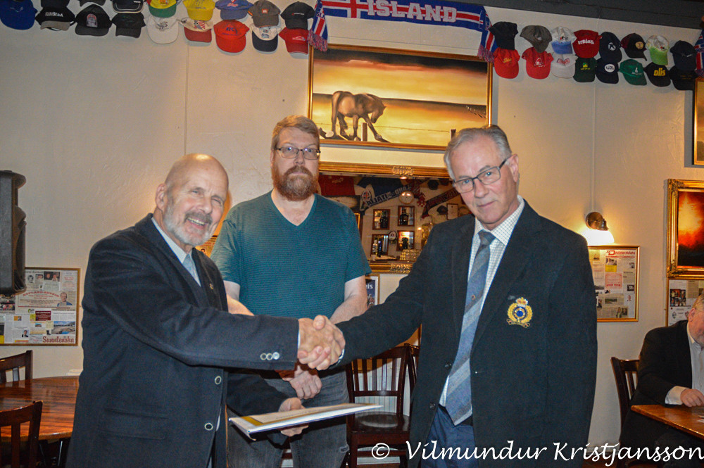 Ársæll B. Ellertsson nýr félagi, Vilmundur Kristjánsson meðmælandi og Daði Ingimundarson formaður lk…