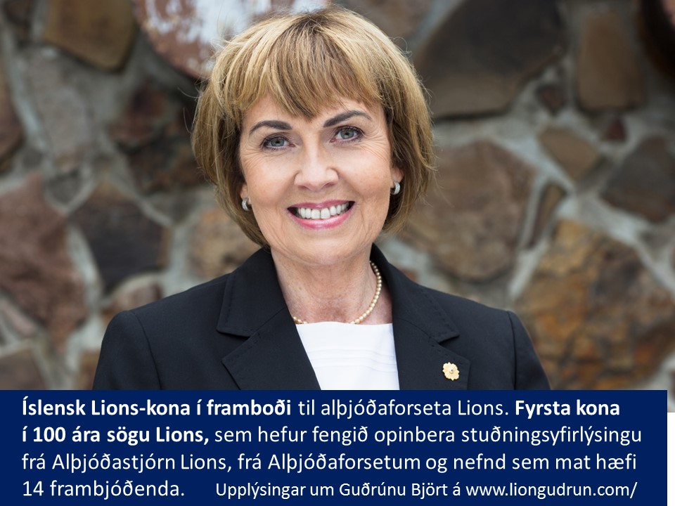 Íslensk Lions-kona í framboði til alþjóðaforseta Lions.