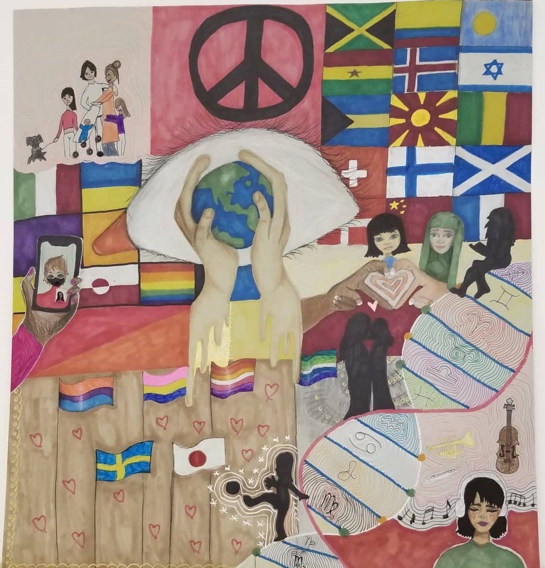 Vinningsmynd í Friðarveggspjaldakeppni MD109 2021-22