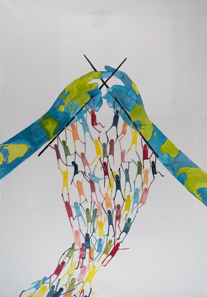 Vinningsmyndin í Friðarveggspjaldakeppninni 2021-2022