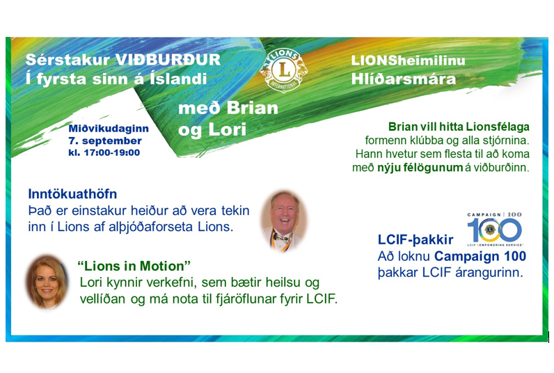 Sérstakur viðburður í Lionsheimilinu Hlíðasmára