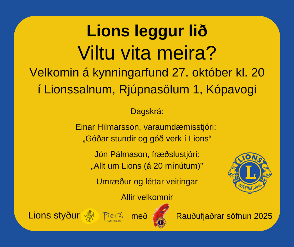 Lions leggur lið - Kynningarfundur