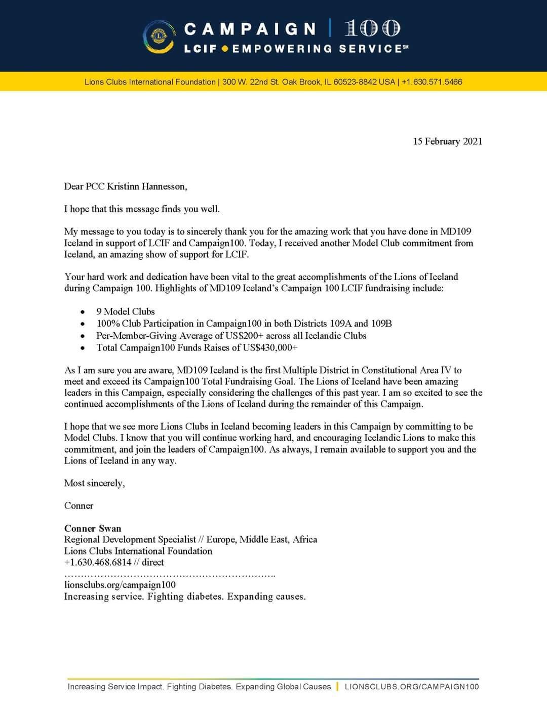 Til hamingju Lions á Íslandi og takk fyrir dugnaðinn og örlætið til LCIF - alþjóða hjálparsjóðinn.