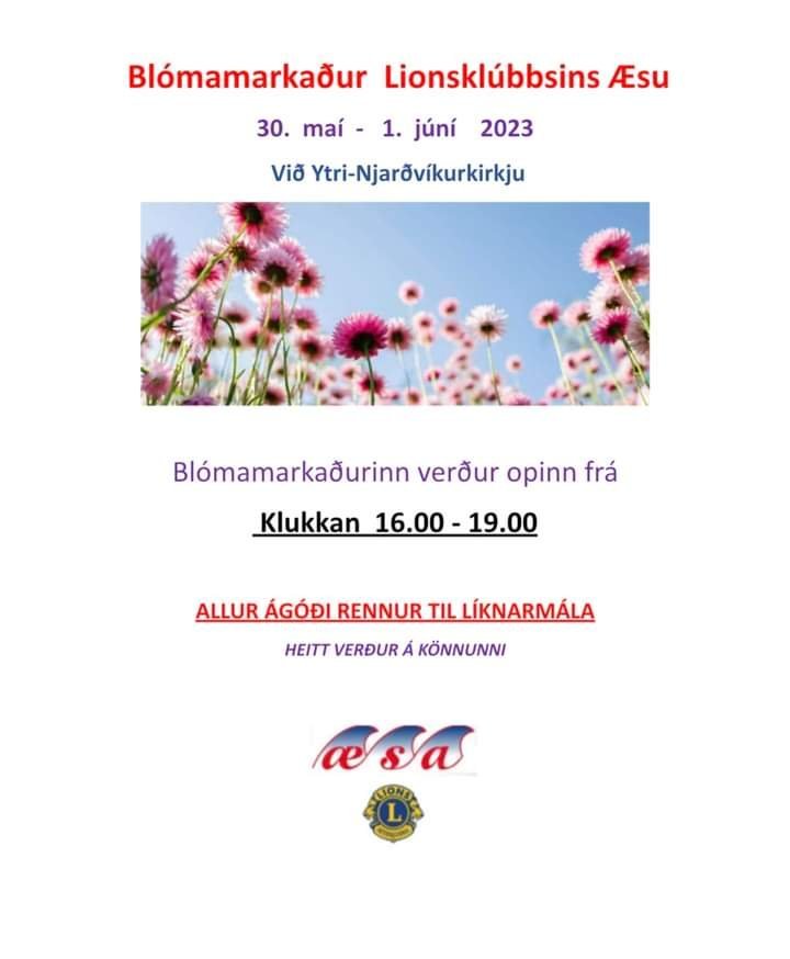 Árlegi sumarblómamarkaður Lkl.Æsu Njarðvík.