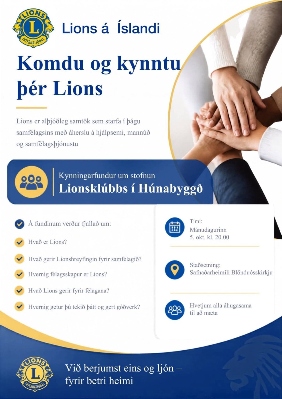 Kynningarfundur um stofnun Lionsklúbbs í Húnabyggð