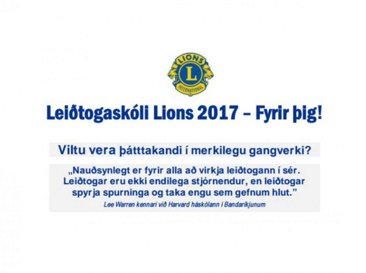 Leiðtogaskóli Lions árið 2017
