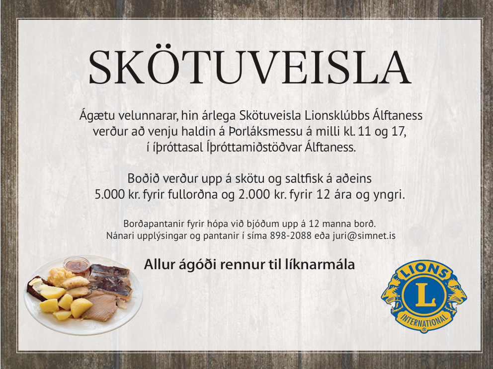 SKÖTUVEISLA Lionsklúbbs Álftaness