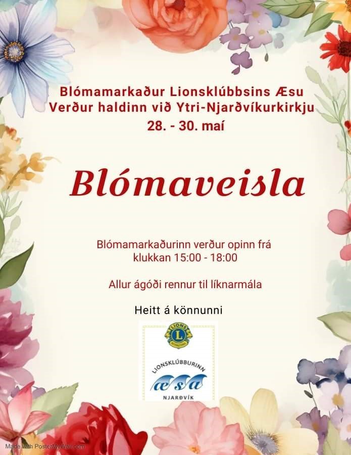 Árlegur blómamarkaður Lionsklúbbsins Æsu Njarðvík