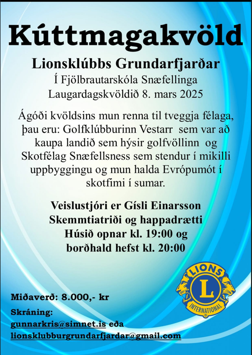 Kúttmagakvöld Lionsklúbbs Grundarfjarðar