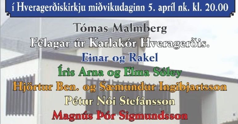 Lionsklúbbur Hveragerðis stendur fyrir glæsilegum tónleikum miðvikudaginn 5 apríl sem fram fara í Hv…