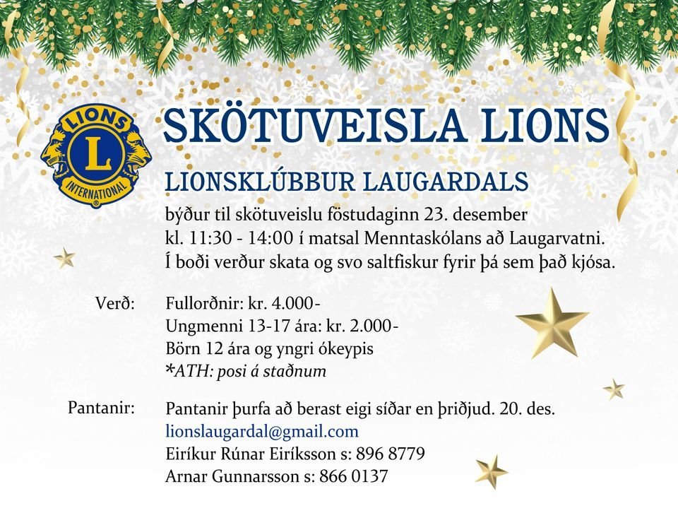 Skötuveisla Lionsklúbbs Laugardals