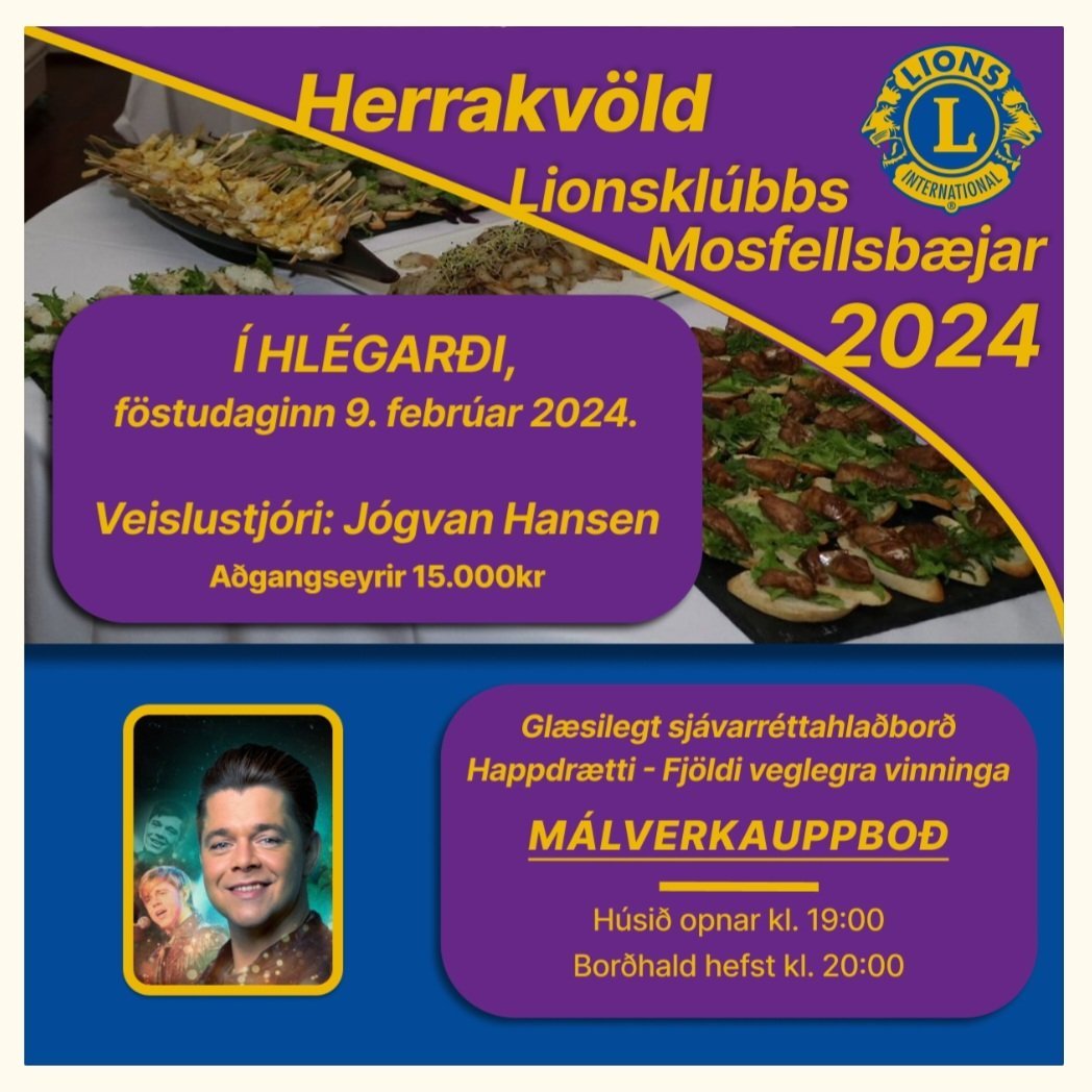 Herrakvöld Lionsklúbbs Mosfellsbæjar 2024