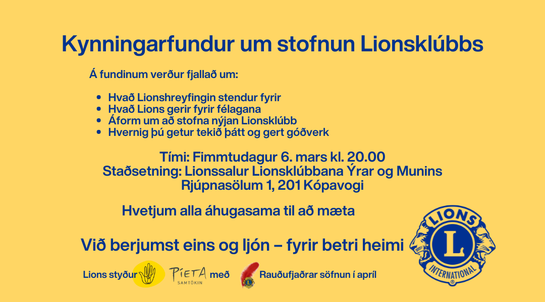 Komdu og kynntu þér Lions!