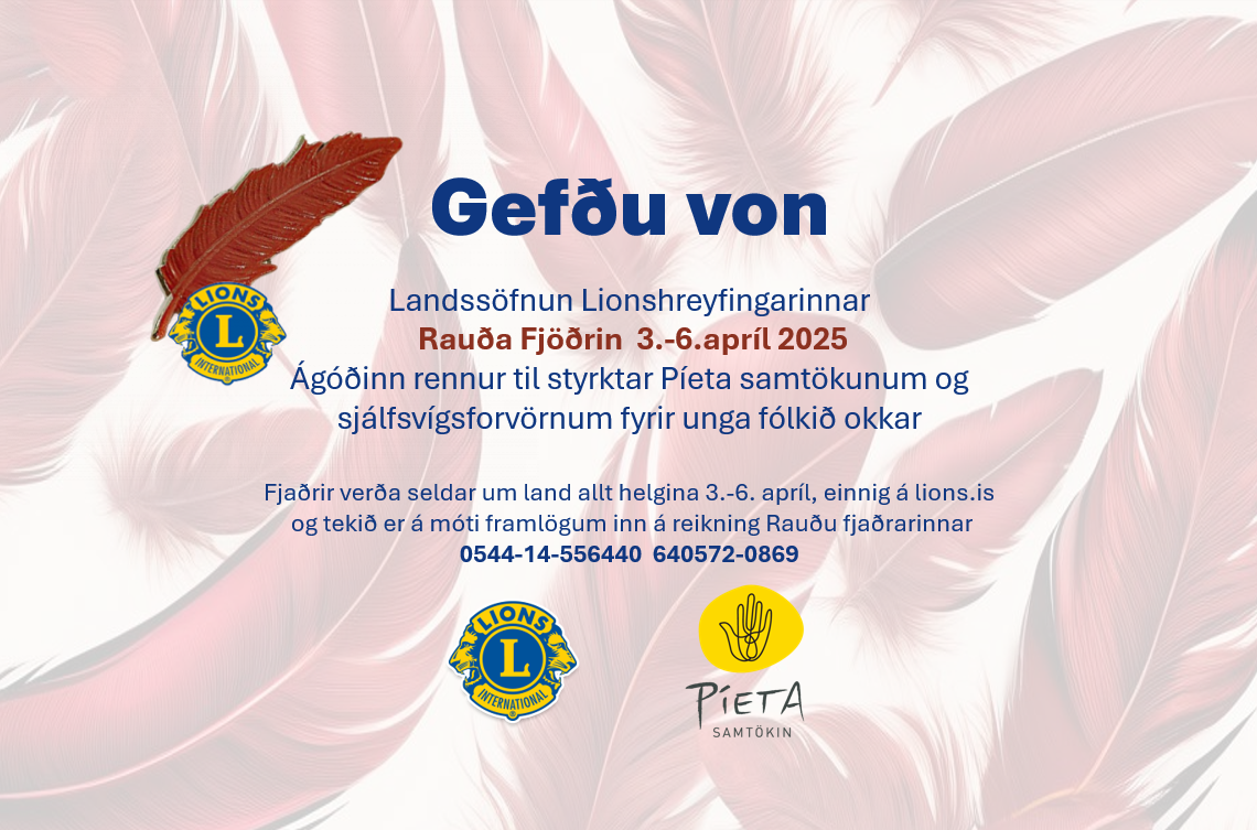 Rauða fjöðrin landssöfnun Lionshreyfingarinnar