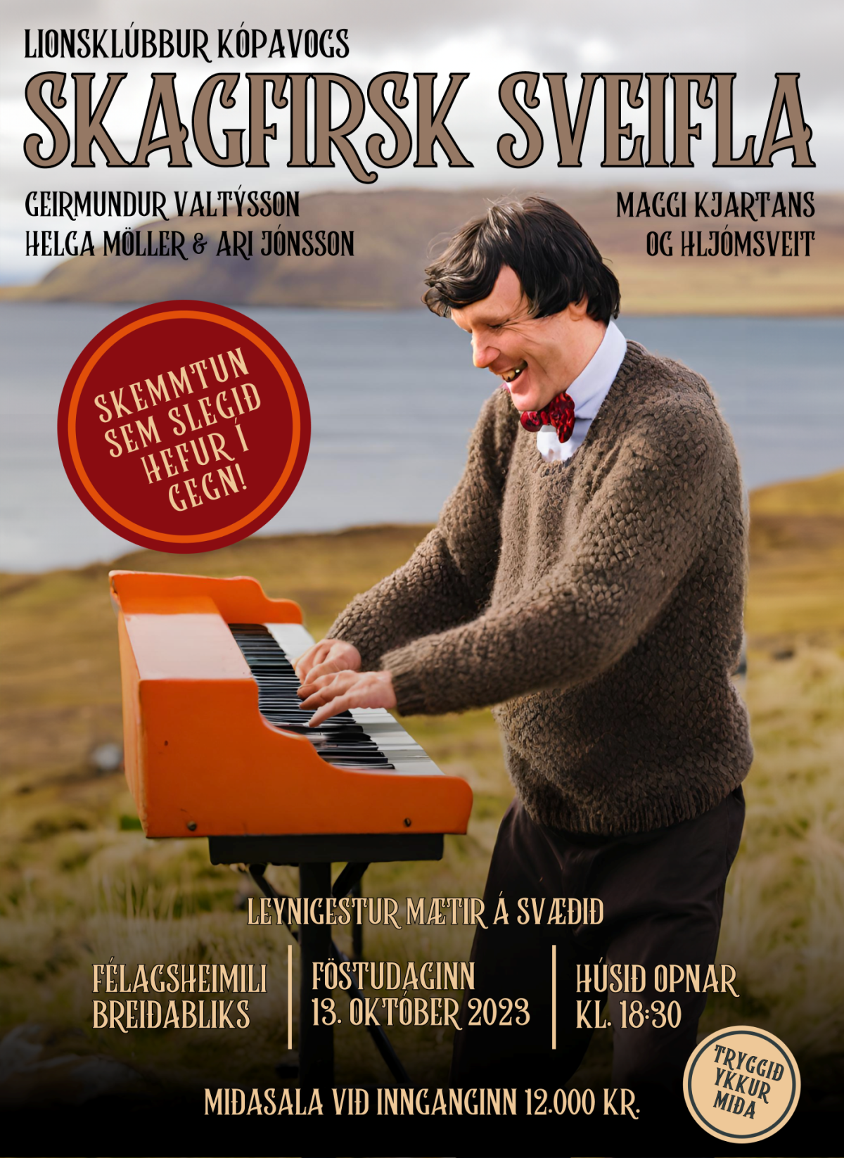 Skagfirsk sveifla í Félagsheimili Breiðabliks 13. okt. kl. 18:30
