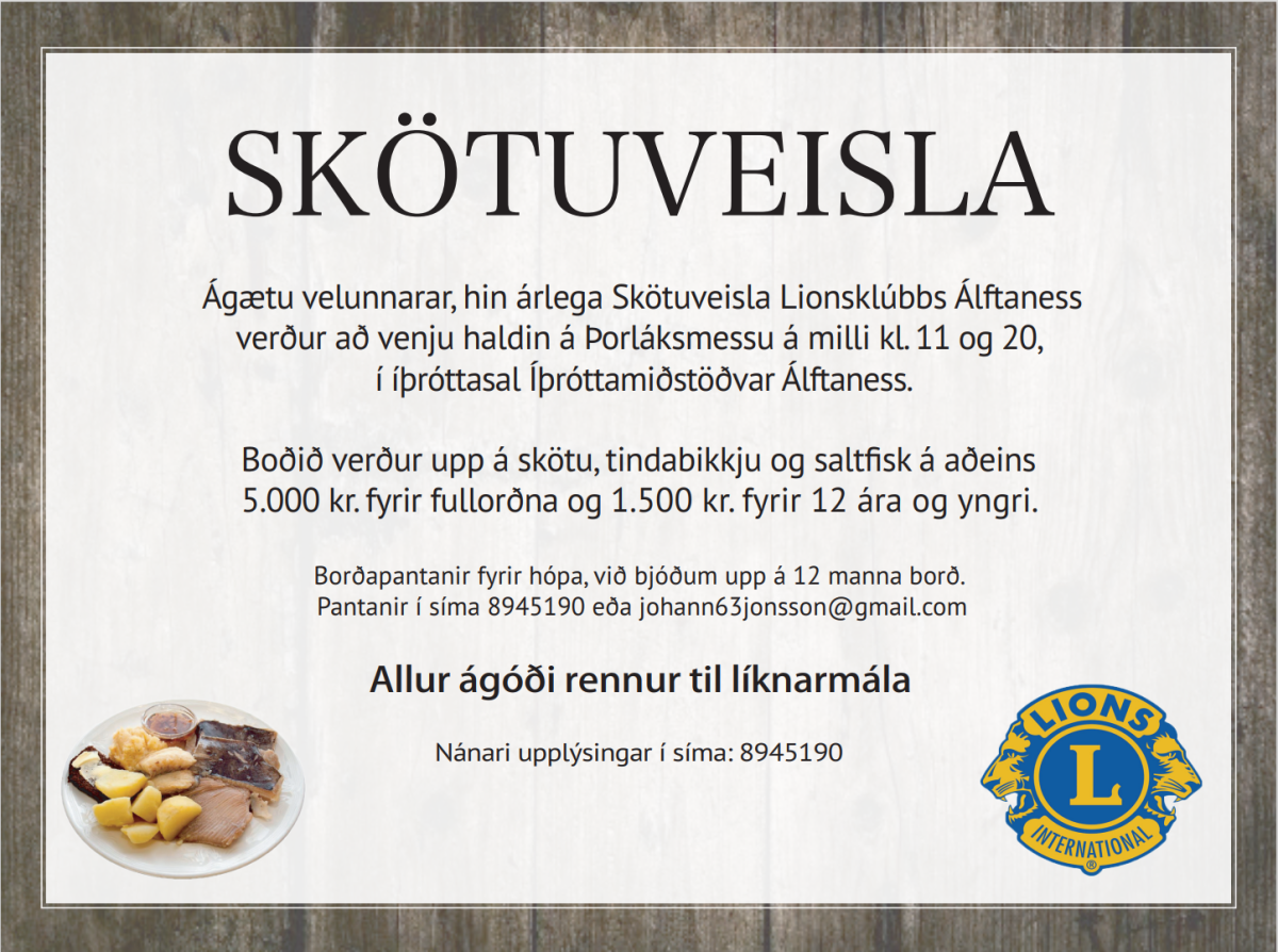 Skötuveisla Lionsklúbbs Álftaness