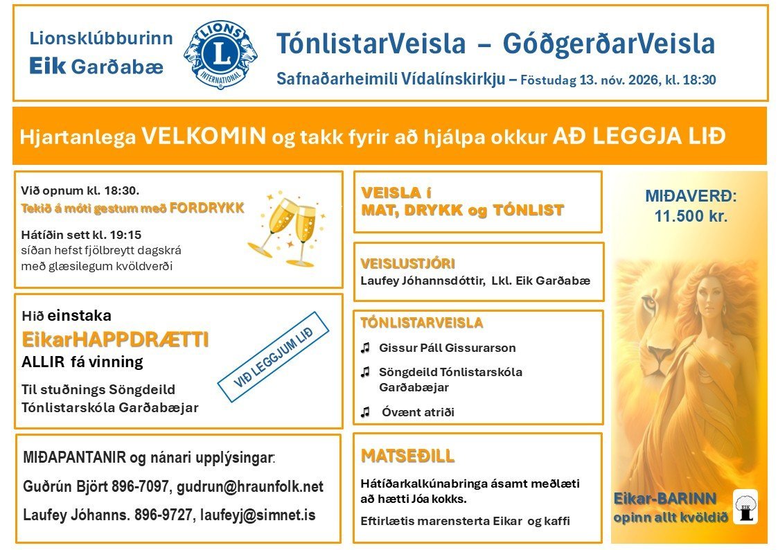 Tónlistar- og góðgerðarveisla